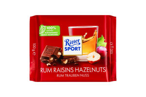 Шоколад с ромом изюмом и орехами Ritter Sport 100г