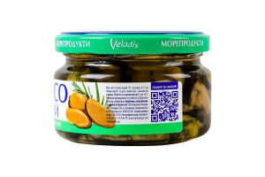 Мясо мидий подкопченных в масле Veladis с/б 200г