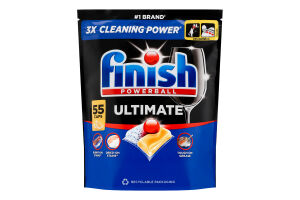 Средство для мытья посуды в посудомоечных машинах Лимон Ultimate Powerball Finish 55шт
