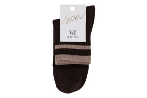 Шкарпетки жіночі Прага темно-коричневі комфорт р.23-25 V&T