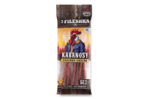 Ковбаски з м'яса птиці з сиром Кабаноси Chicken cheese La' Fileshka в/к в/с м/у 40г