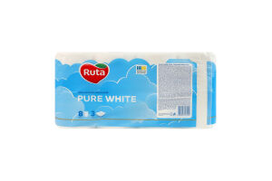 Бумага туалетная 3-х слойная Pure white Ruta 8шт