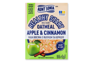 Каша овсяная мгновенного приготовления с яблоком и корицей Healthy start Aunt Sonia м/у 55г