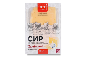 Сыр 50% твердый Украинский Хіт продукт лоток 150г