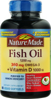 Nature Made Fish Oil 1200mg + Vitamin D 1000 IU Liquid Softgels - 90 CT