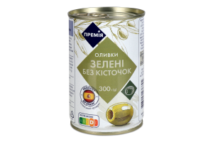 Оливки Премія зелені без кісточок з/б