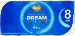 Папір туалетний 4-х шаровий Dream touch Ruta 8шт