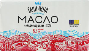 Масло сладкосливочное 82.5% Экстра Галичина м/у 180г