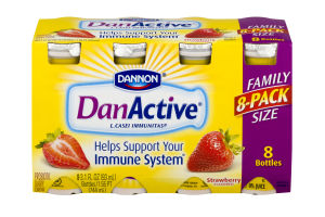 Dannon DanActive Probiotic Dairy Drink Strawberry - 8 PK
