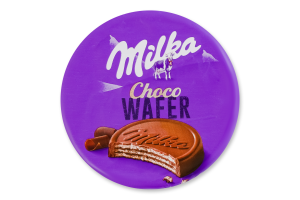 Вафлі з начинкою з какао вкриті молочним шоколадом Choco wafer Milka м/у 30г