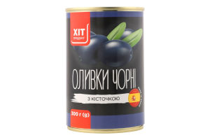 Оливки чорні з кісточкою Хіт Продукт з/б 300г