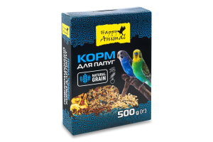 Корм д/папуг 500г Happy Animal