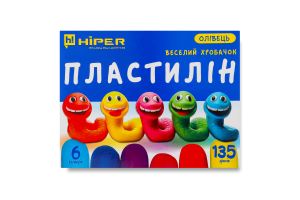 Пластилін Веселий хробачок 6кольорів 135г Хіпер