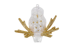 Підвіска новорічна Сова шампань 9*10,5см КМ