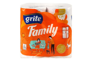 Бумага туалетная 3 слоя Family Grite 4шт