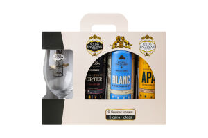 Набір Пиво Rinktinis+IPA+APA+Blanc+Bohemijos Dark+Baltic Porter 6х0.568л + келих 0.568л Volfas Engelman к/у