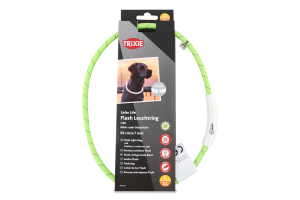 Нашийник д/собак зелений з підсвічуванням та USB 7мм 65см Тріксі