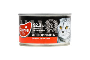Паштет мясной для взрослых котов Говядина Carnie ж/б 100г