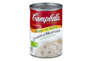 Campbell's Add No Water Ready To Serve Low Sodium Soup Cream Of Mushroom