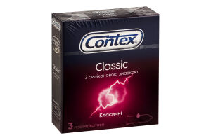 Презервативи латексні з силіконовою змазкою Класичні Contex 3шт