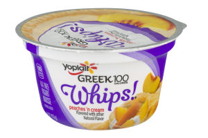 Yoplait Greek 100 Whips Fat Free Yogurt Mousse Peaches 'n Cream