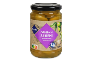 Оливки Премія зелені фаршировані часником
