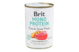 Корм повнораціонний для дорослих собак Tuna&Sweet potato Mono protein Brit з/б 400г