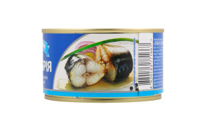 Скумбрія атлантична натуральна з додаванням олії Аквамарин з/б 230г