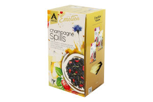 Чай чорний та зелений дрібний з полуницею і пелюстками волошки Champagne spills Emotion Askold к/у 20х2г