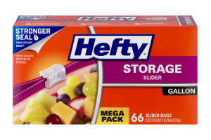 Hefty Storage Slider Bags Gallon - 66 CT