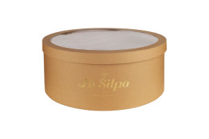 Коробка Le Silpo з вікном кругла крафт 40*17см