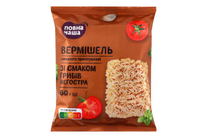 Вермишель быстрого приготовления неострая со вкусом грибов Повна Чаша м/у 60г