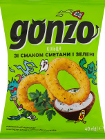 Кольца кукурузные со вкусом сметаны и зелени Gonzo м/у 40г