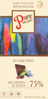 Шоколад 75% чорний з лохиною та асай беррі Pure Delight к/у 90г