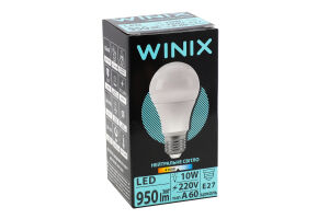 Лампа нейтральне світло A60 10W E27 4100K LED Winix 1шт