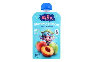 Пюре для детей от 5мес фруктовое Яблоко-персик Elfik Magic д/п 100г