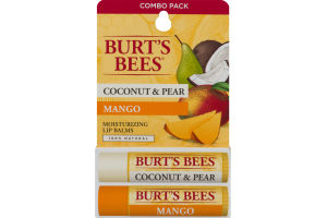 Burt's Bees Moisturizing Lip Balms Coconut & Pear/Mango - 2 PK