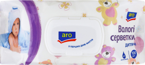 Салфетки влажные детские с первых дней жизни aro 100шт