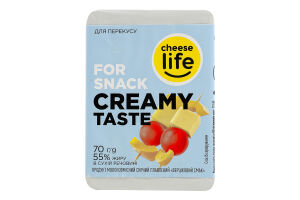 Продукт молоковмісний сирний плавлений Вершковий смак 55% ТМ Cheese life, 70г