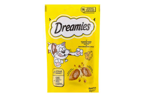 Корм сухий для дорослих котів та кошенят старше 8 тижнів C сиром Dreamies д/п 60г