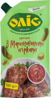 Кетчуп с сахаром и подсластителем С маринованными огурцами Оліс д/п 220г