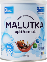 Смесь молочная сухая для детей от 12мес 3 Opti Formula Malutka ж/б 400г