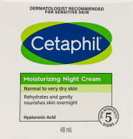 Крем для лица ночной увлажняющий для нормальной, чувствительной и очень сухой кожи Cetaphil 48мл