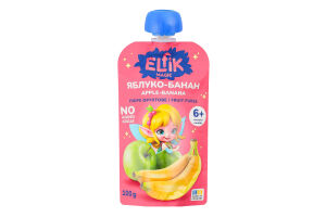 Пюре для детей от 6мес фруктовое Яблоко-банан Elfik Magic д/п 100г