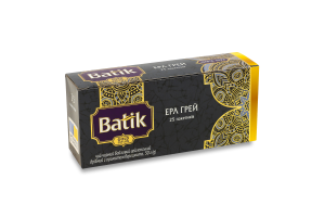 Чай черный цейлонский байховый мелкий с ароматом бергамота Эрл Грей Gold Batik в/с к/у 25х2г