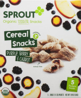 Sprout Organic Toddler Snacks Cereal Snacks Purple Berry & Carrot - 5 CT