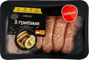 Напівф-т м’ясний посічений охолоджений Ковбаски для гриля та смаження З грибами газ.пак 600 г