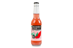 Напиток брожения фильтрованный непастеризованный с сахаром Strawberry&Lime Kombucha Vit-Fit с/бут 0.33л