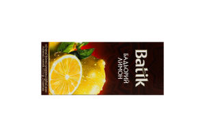 Чай чорний байховий купажований дрібний ароматизований з лимоном Бадьорий лимон Batik в/ґ к/у 25х1.5г