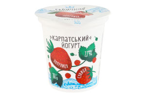 Йогурт 2.2% десертный с наполнителем Клубника-земляника Карпатский Галичина ст 260г
